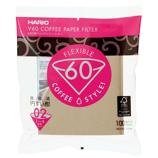 Hario Brown Paper Filters - V60-02 - 100 Pieces